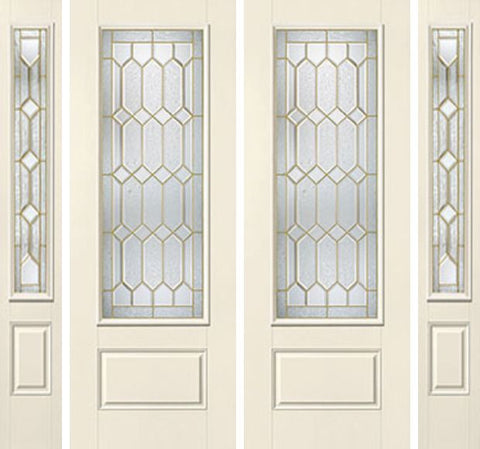 WDMA 88x96 Door (7ft4in by 8ft) Exterior Smooth Crystalline 8ft 3/4 Lite 1 Panel Star Double Door 2 Sides 1