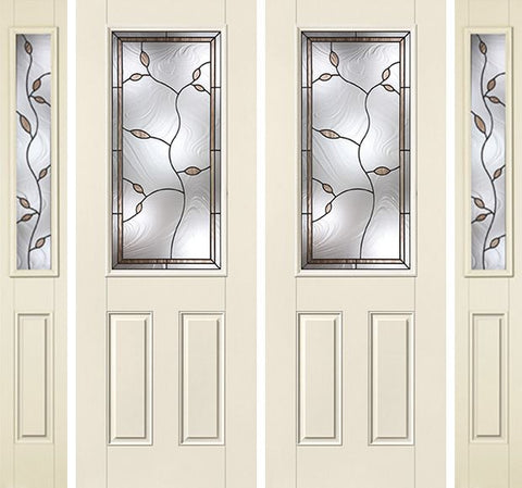 WDMA 88x96 Door (7ft4in by 8ft) Exterior Smooth Avonlea 8ft Half Lite 2 Panel Star Double Door 2 Sides 1