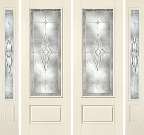 WDMA 88x96 Door (7ft4in by 8ft) Exterior Smooth Wellesley 8ft 3/4 Lite 1 Panel Star Double Door 2 Sides 1