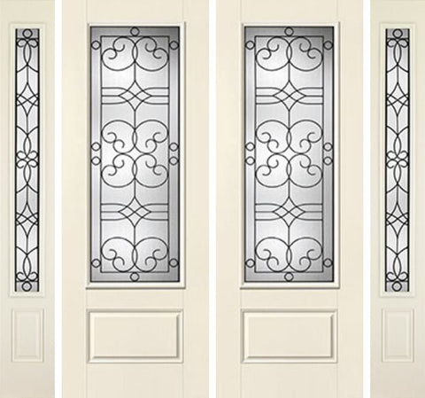 WDMA 88x96 Door (7ft4in by 8ft) Exterior Smooth Salinas 8ft 3/4 Lite 1 Panel Star Double Door 2 Sides 1