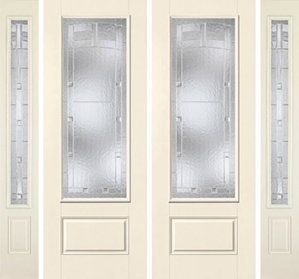 WDMA 88x96 Door (7ft4in by 8ft) Exterior Smooth MaplePark 8ft 3/4 Lite 1 Panel Star Double Door 2 Sides 1