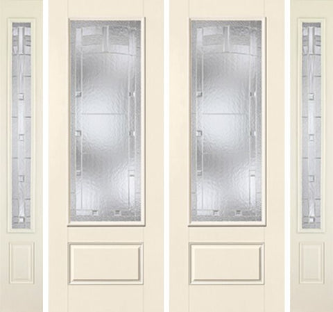 WDMA 88x96 Door (7ft4in by 8ft) Exterior Smooth MaplePark 8ft 3/4 Lite 1 Panel Star Double Door 2 Sides 1