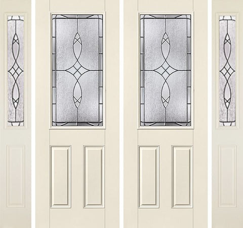 WDMA 88x96 Door (7ft4in by 8ft) Exterior Smooth Blackstone 8ft 3/4 Lite 2 Panel Star Double Door 2 Sides 1