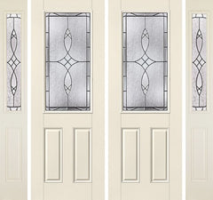 WDMA 88x96 Door (7ft4in by 8ft) Exterior Smooth Blackstone 8ft 3/4 Lite 2 Panel Star Double Door 2 Sides 1