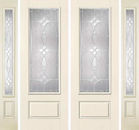 WDMA 88x96 Door (7ft4in by 8ft) Exterior Smooth Blackstone 8ft 3/4 Lite 1 Panel Star Double Door 2 Sides 1