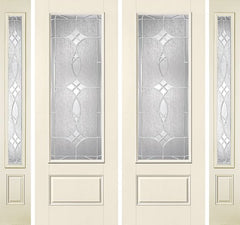 WDMA 88x96 Door (7ft4in by 8ft) Exterior Smooth Blackstone 8ft 3/4 Lite 1 Panel Star Double Door 2 Sides 1