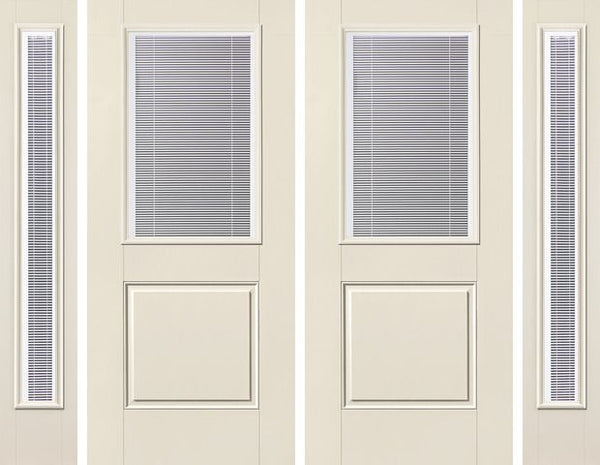 WDMA 92x80 Door (7ft8in by 6ft8in) Exterior Smooth Raise/Tilt Half Lite 1 Panel Star Double Door 2 Sides 1