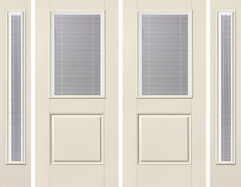 WDMA 92x80 Door (7ft8in by 6ft8in) Exterior Smooth Raise/Tilt Half Lite 1 Panel Star Double Door 2 Sides 1