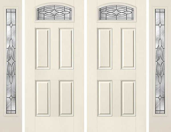 WDMA 92x80 Door (7ft8in by 6ft8in) Exterior Smooth Wellesley Camber Top Lite 4 Panel Star Double Door 2 Sides 1