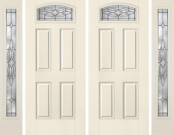 WDMA 92x80 Door (7ft8in by 6ft8in) Exterior Smooth Wellesley Camber Top Lite 4 Panel Star Double Door 2 Sides 1