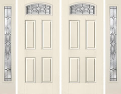 WDMA 92x80 Door (7ft8in by 6ft8in) Exterior Smooth Wellesley Camber Top Lite 4 Panel Star Double Door 2 Sides 1
