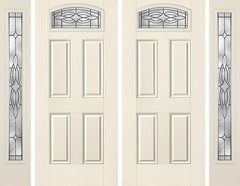 WDMA 92x80 Door (7ft8in by 6ft8in) Exterior Smooth Wellesley Camber Top Lite 4 Panel Star Double Door 2 Sides 1