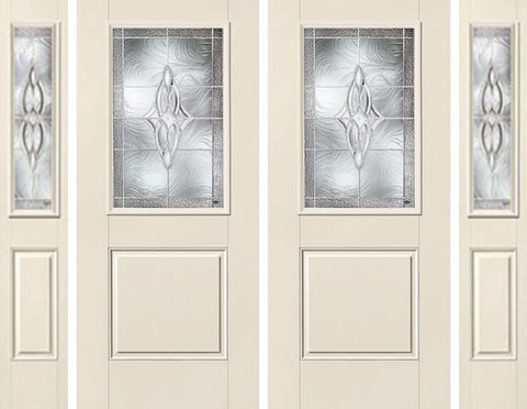 WDMA 92x80 Door (7ft8in by 6ft8in) Exterior Smooth Wellesley Half Lite 1 Panel Star Double Door 2 Sides 1