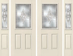 WDMA 92x80 Door (7ft8in by 6ft8in) Exterior Smooth Wellesley Half Lite 2 Panel Star Double Door 2 Sides 1