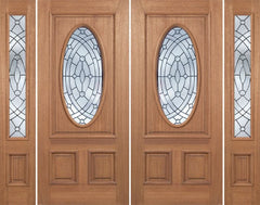 WDMA 96x80 Door (8ft by 6ft8in) Exterior Mahogany Maryvale Double Door/2side w/ EE Glass 1