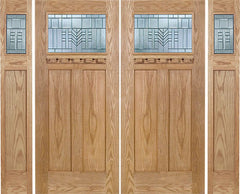 WDMA 96x80 Door (8ft by 6ft8in) Exterior Oak Pearce Double Door/2side w/ C Glass 1