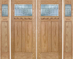 WDMA 96x80 Door (8ft by 6ft8in) Exterior Oak Pearce Double Door/2side w/ C Glass 1