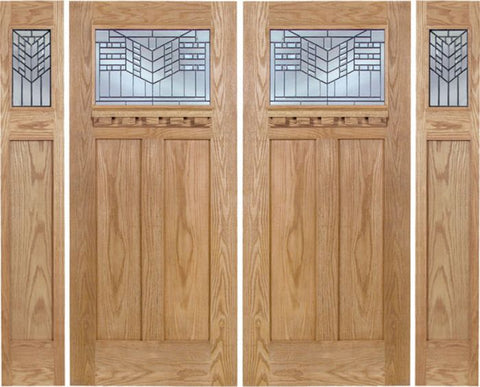 WDMA 96x80 Door (8ft by 6ft8in) Exterior Oak Pearce Double Door/2side w/ E Glass 1