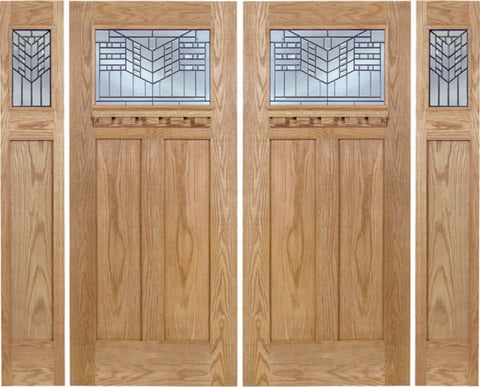 WDMA 96x80 Door (8ft by 6ft8in) Exterior Oak Pearce Double Door/2side w/ E Glass 1
