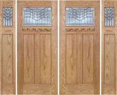 WDMA 96x80 Door (8ft by 6ft8in) Exterior Oak Pearce Double Door/2side w/ E Glass 1