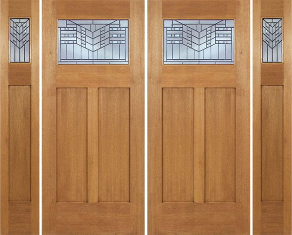 WDMA 96x80 Door (8ft by 6ft8in) Exterior Mahogany Pearce Double Door/2side w/ E Glass 1