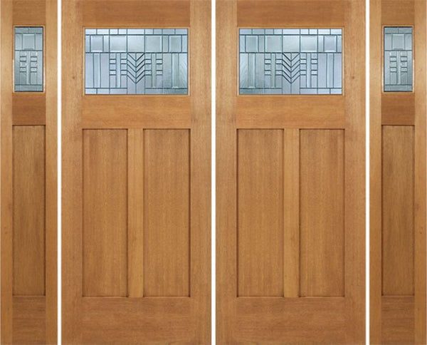 WDMA 96x80 Door (8ft by 6ft8in) Exterior Mahogany Pearce Double Door/2side w/ C Glass 1