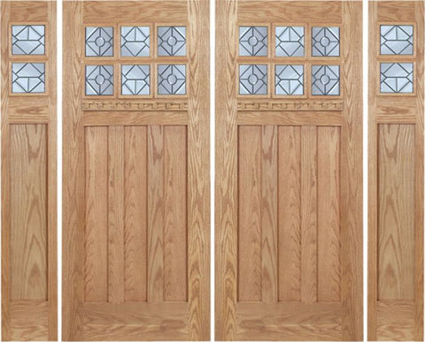 WDMA 96x80 Door (8ft by 6ft8in) Exterior Oak Randall Double Door/2side w/ H Glass 1