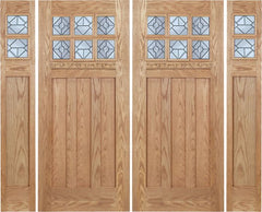 WDMA 96x80 Door (8ft by 6ft8in) Exterior Oak Randall Double Door/2side w/ H Glass 1