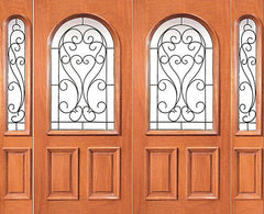 WDMA 96x80 Door (8ft by 6ft8in) Exterior Mahogany Radius Lite Double Door Two Sidelights 1