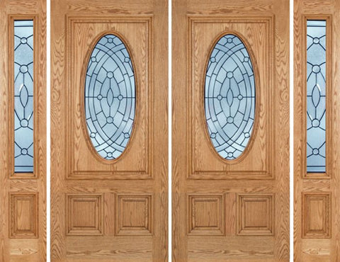 WDMA 96x80 Door (8ft by 6ft8in) Exterior Oak Watson Double Door/2side w/ EE Glass 1
