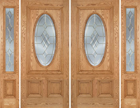 WDMA 96x80 Door (8ft by 6ft8in) Exterior Oak Watson Double Door/2side w/ A Glass 1