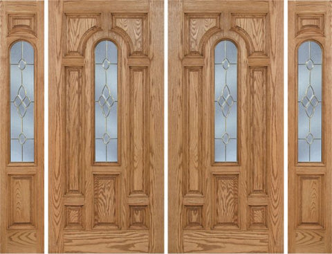 WDMA 96x80 Door (8ft by 6ft8in) Exterior Oak Carrick Double Door/2side w/ C Glass - 6ft8in Tall 1