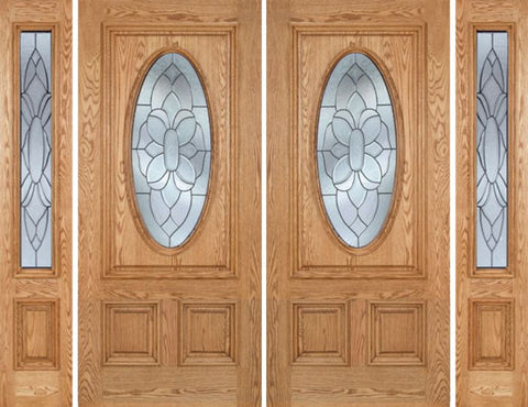 WDMA 96x80 Door (8ft by 6ft8in) Exterior Oak Watson Double Door/2side w/ BO Glass 1