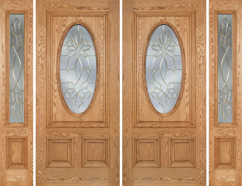 WDMA 96x80 Door (8ft by 6ft8in) Exterior Oak Watson Double Door/2side w/ CO Glass 1