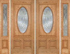 WDMA 96x80 Door (8ft by 6ft8in) Exterior Oak Watson Double Door/2side w/ CO Glass 1
