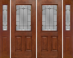 WDMA 96x80 Door (8ft by 6ft8in) Exterior Mahogany Half Lite 2 Panel Double Entry Door Sidelights TP Glass 1