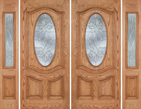 WDMA 96x80 Door (8ft by 6ft8in) Exterior Oak Dally Double Door/2side w/ CO Glass - 6ft8in Tall 1