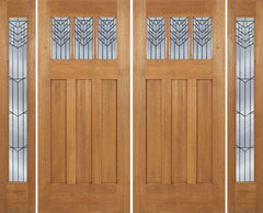WDMA 96x84 Door (8ft by 7ft) Exterior Mahogany Barnsdale Double Door/2 Full-lite side w/ E Glass 1