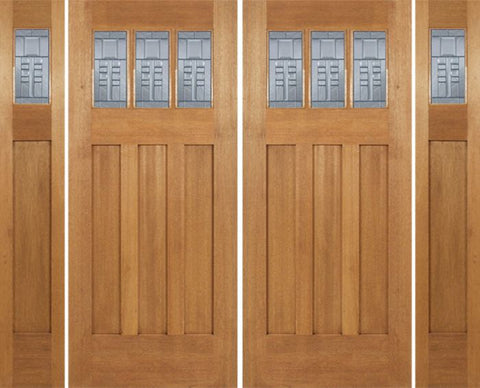 WDMA 96x84 Door (8ft by 7ft) Exterior Mahogany Barnsdale Double Door/2side w/ C Glass 1