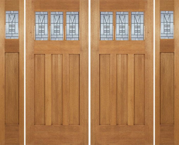 WDMA 96x84 Door (8ft by 7ft) Exterior Mahogany Barnsdale Double Door/2side w/ B Glass 1