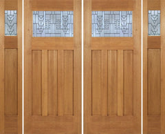 WDMA 96x84 Door (8ft by 7ft) Exterior Mahogany Biltmore Double Door/2side w/ A Glass 1