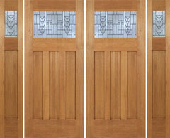 WDMA 96x84 Door (8ft by 7ft) Exterior Mahogany Biltmore Double Door/2side w/ A Glass 1