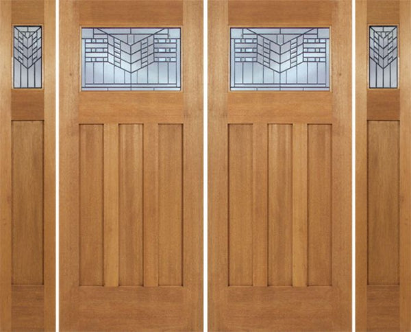 WDMA 96x84 Door (8ft by 7ft) Exterior Mahogany Biltmore Double Door/2side w/ E Glass 1