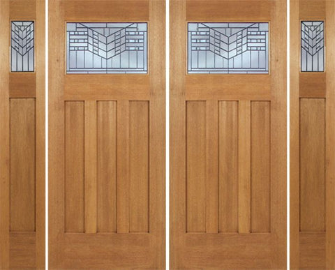 WDMA 96x84 Door (8ft by 7ft) Exterior Mahogany Biltmore Double Door/2side w/ E Glass 1