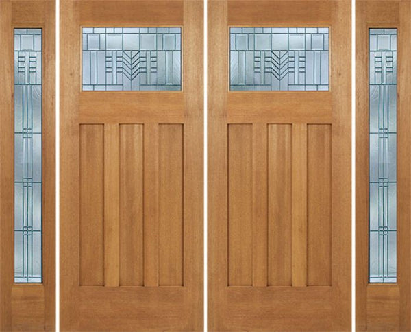 WDMA 96x84 Door (8ft by 7ft) Exterior Mahogany Biltmore Double Door/2 Full-lite side w/ C Glass 1