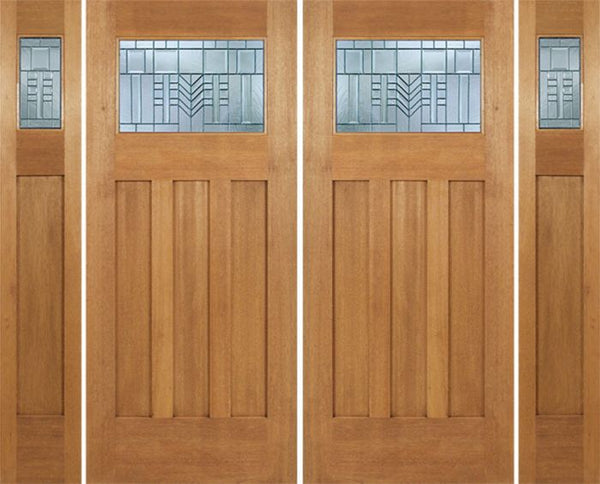 WDMA 96x84 Door (8ft by 7ft) Exterior Mahogany Biltmore Double Door/2side w/ C Glass 1