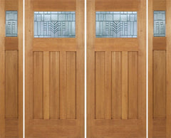WDMA 96x84 Door (8ft by 7ft) Exterior Mahogany Biltmore Double Door/2side w/ C Glass 1