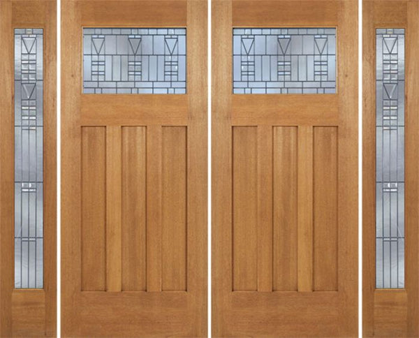 WDMA 96x84 Door (8ft by 7ft) Exterior Mahogany Biltmore Double Door/2 Full-lite side w/ B Glass 1