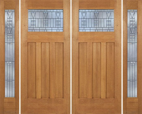WDMA 96x84 Door (8ft by 7ft) Exterior Mahogany Biltmore Double Door/2 Full-lite side w/ B Glass 1