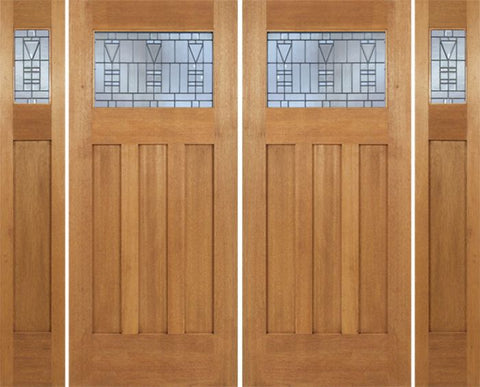 WDMA 96x84 Door (8ft by 7ft) Exterior Mahogany Biltmore Double Door/2side w/ B Glass 1